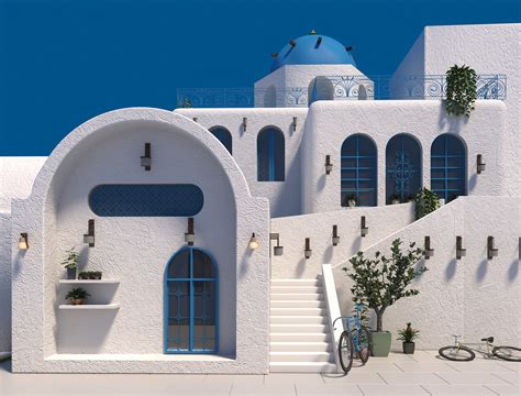 BLUE&WHITE SANTORINI ARCHITECTURE :: Behance