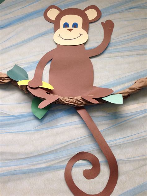 Construction paper monkey | Construction paper crafts, Monkey crafts, Animal crafts for kids