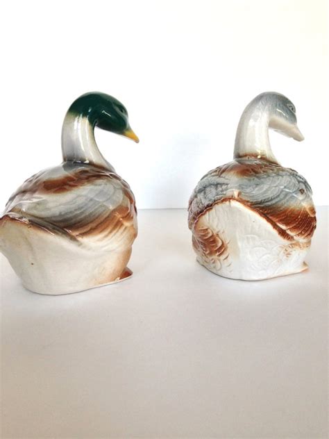 Ceramic duck figurines vintage Brazil painted birds gift for | Etsy