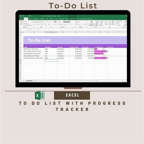 To Do List With Progress Tracker Excel Template - Etsy Stationery Design, Stationery Paper ...