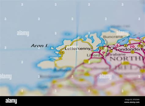 Letterkenny on a map hi-res stock photography and images - Alamy