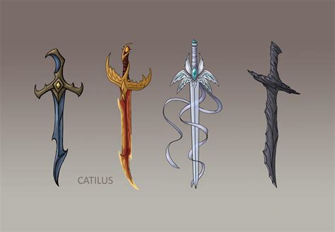 [OC] [HOMEBREW] The Elemental Blades, Four Legendary Swords! – by Catilus : r/DnD