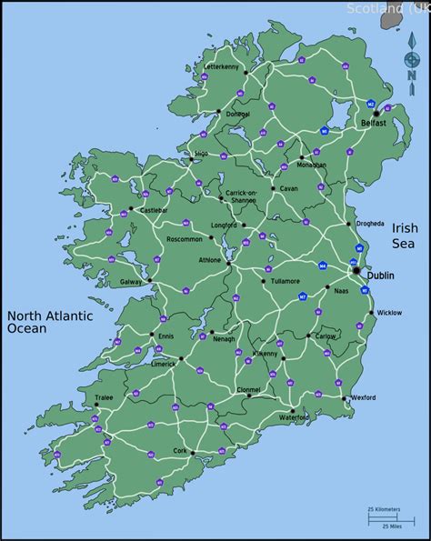 Printable Road Map Of Ireland