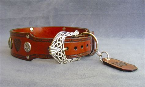 Celtic Dog Collar with Celtic Hounds