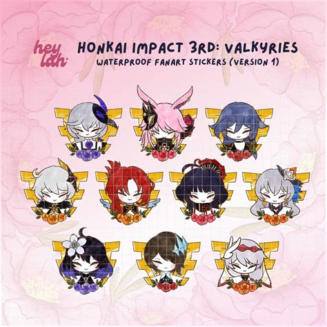 Honkai Impact 3rd Valkyries Fanart - Waterproof for Tumblers or Laptop Sticker | Heylah Designs ...