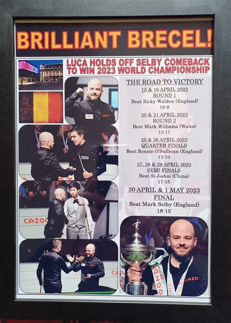 Luca Brecel 2023 World Snooker Champion Souvenir Print - Etsy