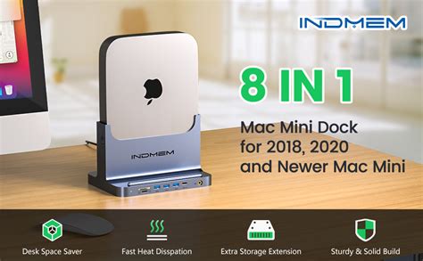 Amazon.com: 8 in 1 Mac Mini Dock for M1,Mac Mini Stand Docking Station ...