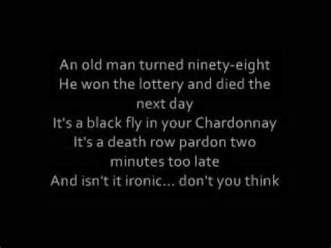 Alanis Morissette - Ironic Lyrics - YouTube