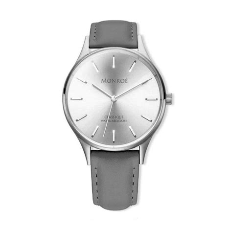 PLATINUM - CHARCOAL LEATHER – Monroé Watches