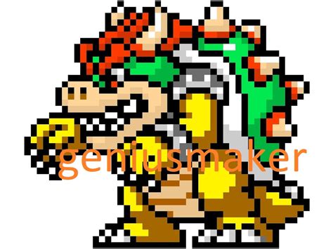 Bowser digital download Bowser 8-bit Mario world bowser | Etsy