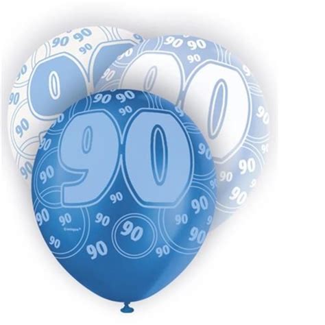 Blue Glitz 90th Birthday Age 90 Pack 6 Latex Party Balloons | Balloons | Love Kates