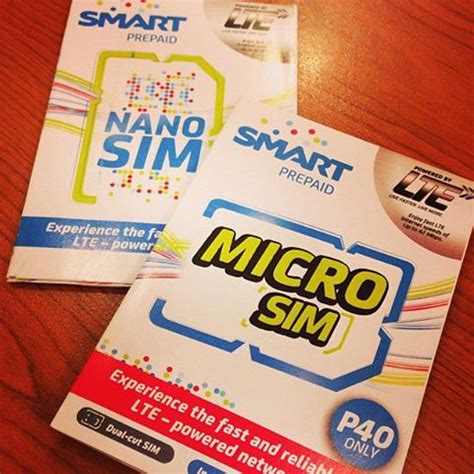 Smart fourth-generation (4G) LTE capable Prepaid Sim card available at the price of 40 pesos