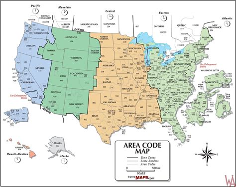 The Map of Time Zone & Area Code of the USA | WhatsAnswer