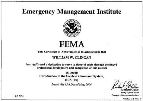 Fema Evaluation Certificate Printable Pdf Download - Bank2home.com