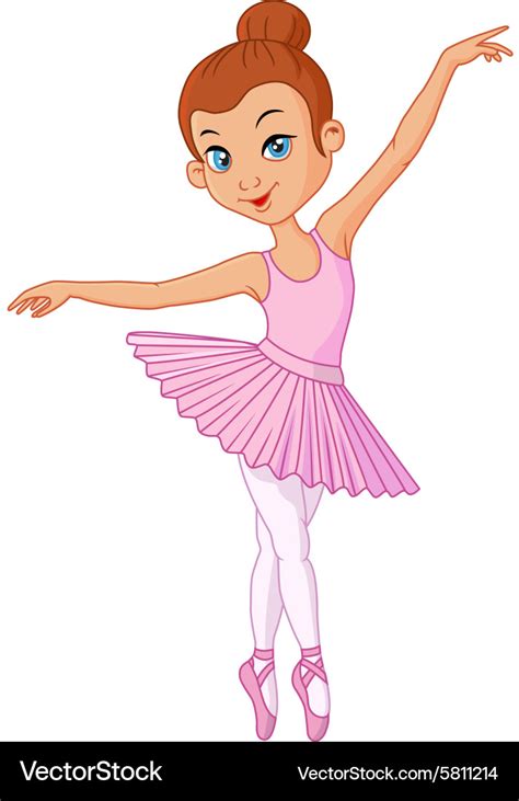 Cartoon young girl ballet dancer Royalty Free Vector Image