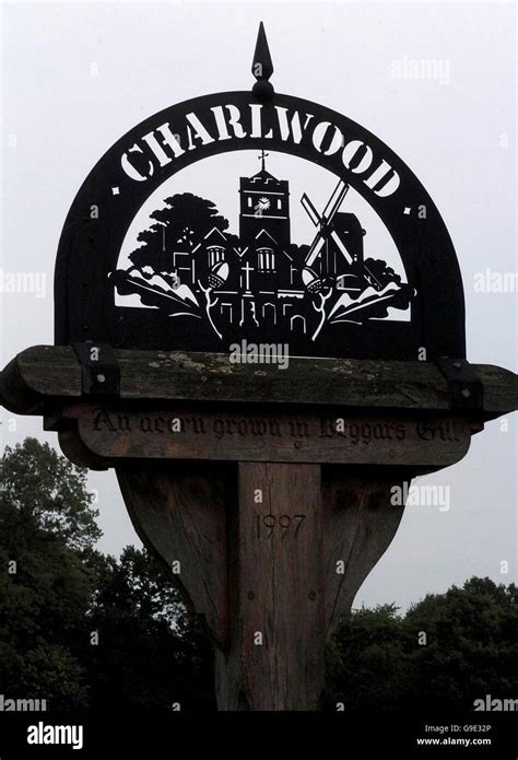 Charlwood village sign as the all-time record British temperature for ...