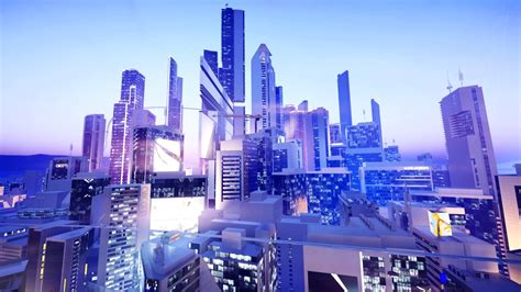 Futuristic City Ambience - Night Falls (Mirror's Edge Catalyst) 4K ...