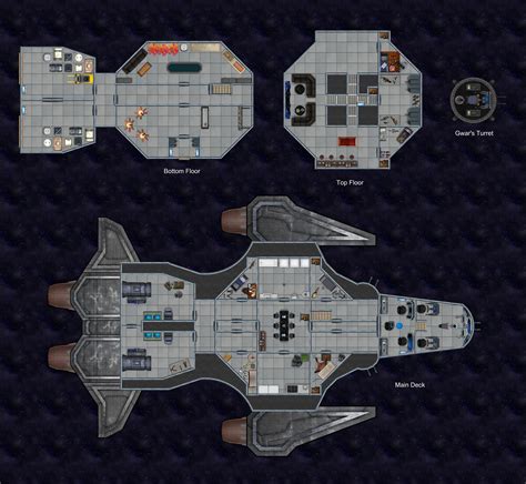 I made a ship map for my party's ship for our Starfinder Campaign: The ...