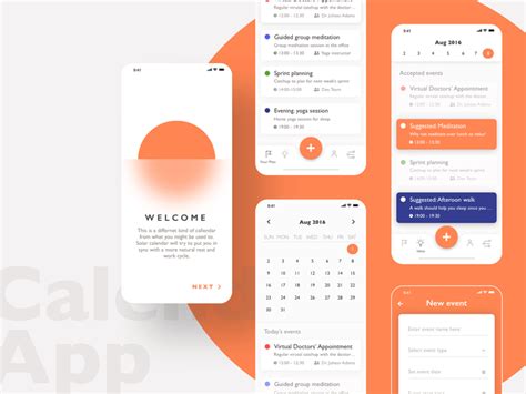 Calendar App UI - Sketch Mobile App Design - Download Sketch Resource