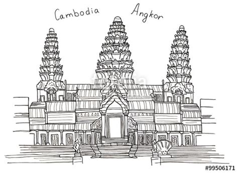 Angkor Wat Sketch at PaintingValley.com | Explore collection of Angkor Wat Sketch