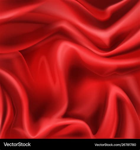 Red silk folded fabric background luxury textile Vector Image