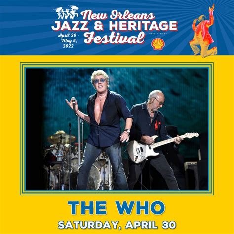 The Who to appear at the New Orleans Jazz Fest 2022 - The Who