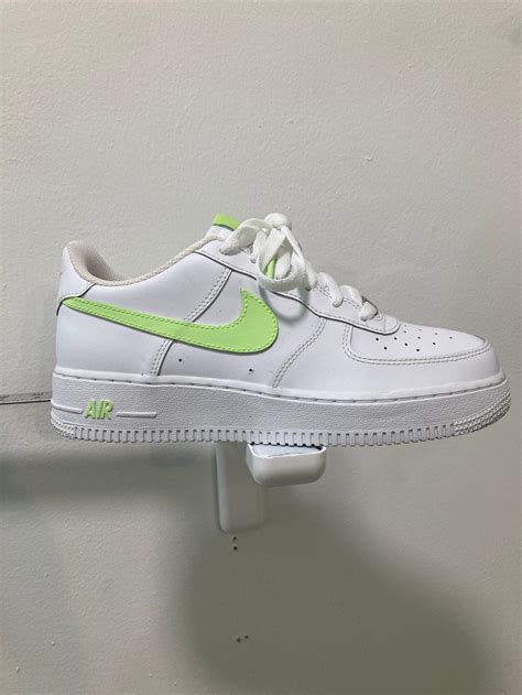 Custom Painted Pale Lime Green Nike Air Force 1 Size 6.5 - Etsy