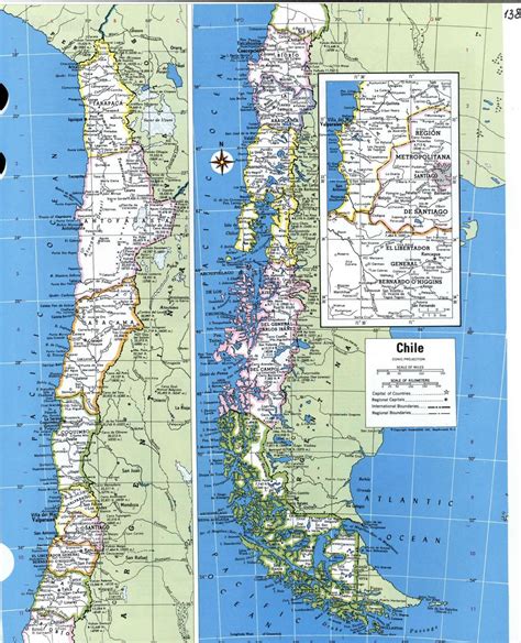 Detailed map of Chile - Map of detailed Chile (South America - Americas)