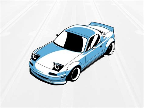 Mazda Miata MX-5 Vector Illustration | Mazda miata, Miata, Mazda