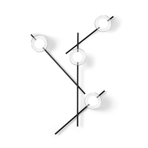 Mikado wall light, clear/frosted, 4-bulb | Lights.co.uk