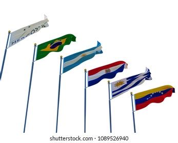 Mercosur Flag Isolated Silk Waving Flags Stock Illustration 1089526940 ...