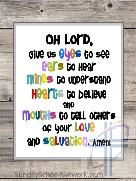 Prayer for Children, Printable Poster With Video, Sunday School Wall Art, Children's Ministry ...