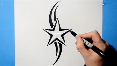 Star Design #2 / Simple Tribal Style / How To Draw / Graphic Art / JSHcreates - YouTube