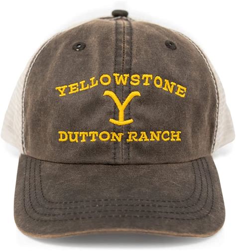 Yellowstone Dutton Ranch Logo As Seen On Yellowstone Brown Washed Hat