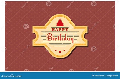 Red Happy Birthday Banner Card Vector Template Stock Vector ...