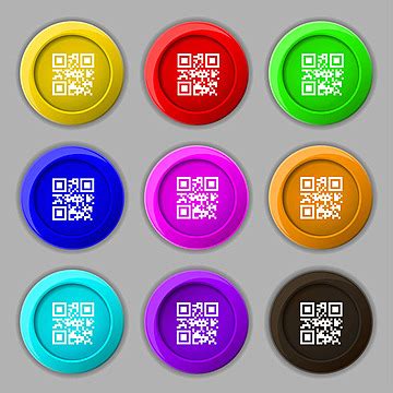 Vectorized Qr Code Symbol On Round And Square Buttons With Frame As Icon Vector, Graphic, Scan ...