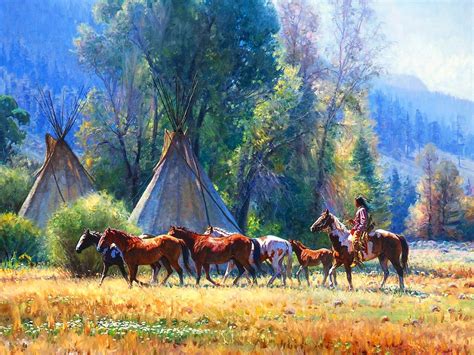 native, American, Western, Indian, Art, Artwork, Painting, People ...