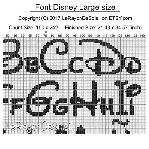 Disney cross stitch alphabet set of 3 alphabets sizes PDF | Etsy ...