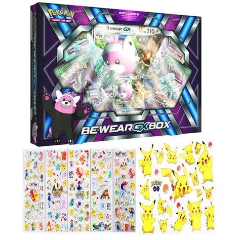 Pokemon Bewear GX Box with 24 Pokemon Stickers and 24 Pokemon Tattoos - Walmart.com