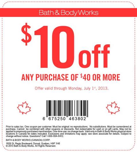 Bath & Body Works: Coupon - $10 Off Any Purchase of $40 or More (Until ...