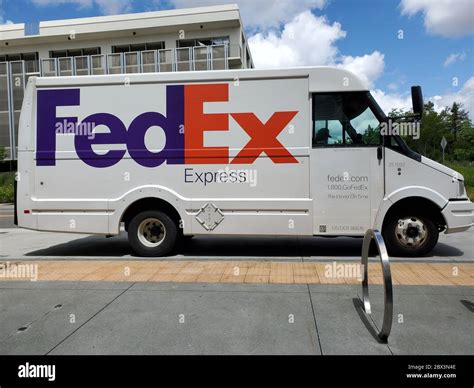 Federal Express (Fedex) delivery truck parked in loading dock in San Ramon, California, May 18 ...