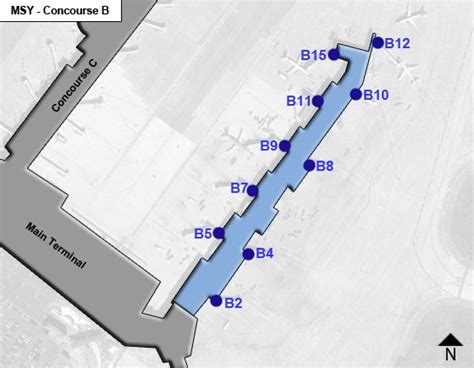 New Orleans Louis Armstrong Airport MSY Concourse B Map