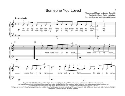 Someone You Loved by Lewis Capaldi Sheet Music for Educational Piano at Sheet Music Direct