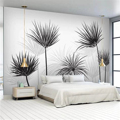 Buy Minimalist Black and White Tropical Trees Mural Wallpaper (SqM) at 20% off – DIVEROS