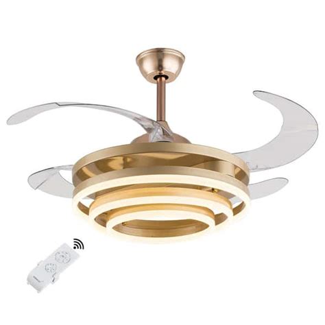 Reviews for OUKANING 42 in. Integrated LED Indoor Gold Modern Ceiling ...