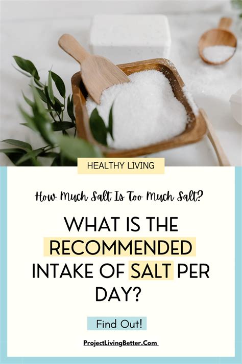 How Much Salt Intake Is Recommended Per Day? | Project: Living Better