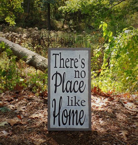 There's No Place Like Home Wood Sign Inspirational Wooden