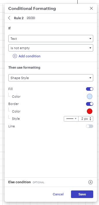 Conditional formatting rules to apply colors and styles to lines in Lucidchart | Community