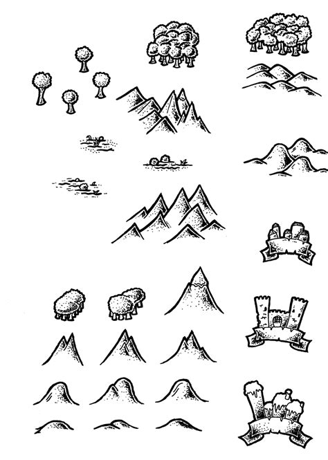 Black and White Map Symbols Overland 2 by DarthAsparagus.deviantart.com ...