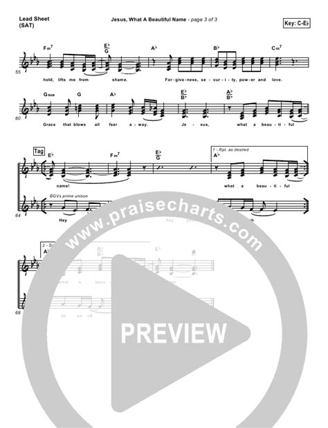 Jesus What A Beautiful Name Sheet Music PDF (Hillsong Worship) - PraiseCharts